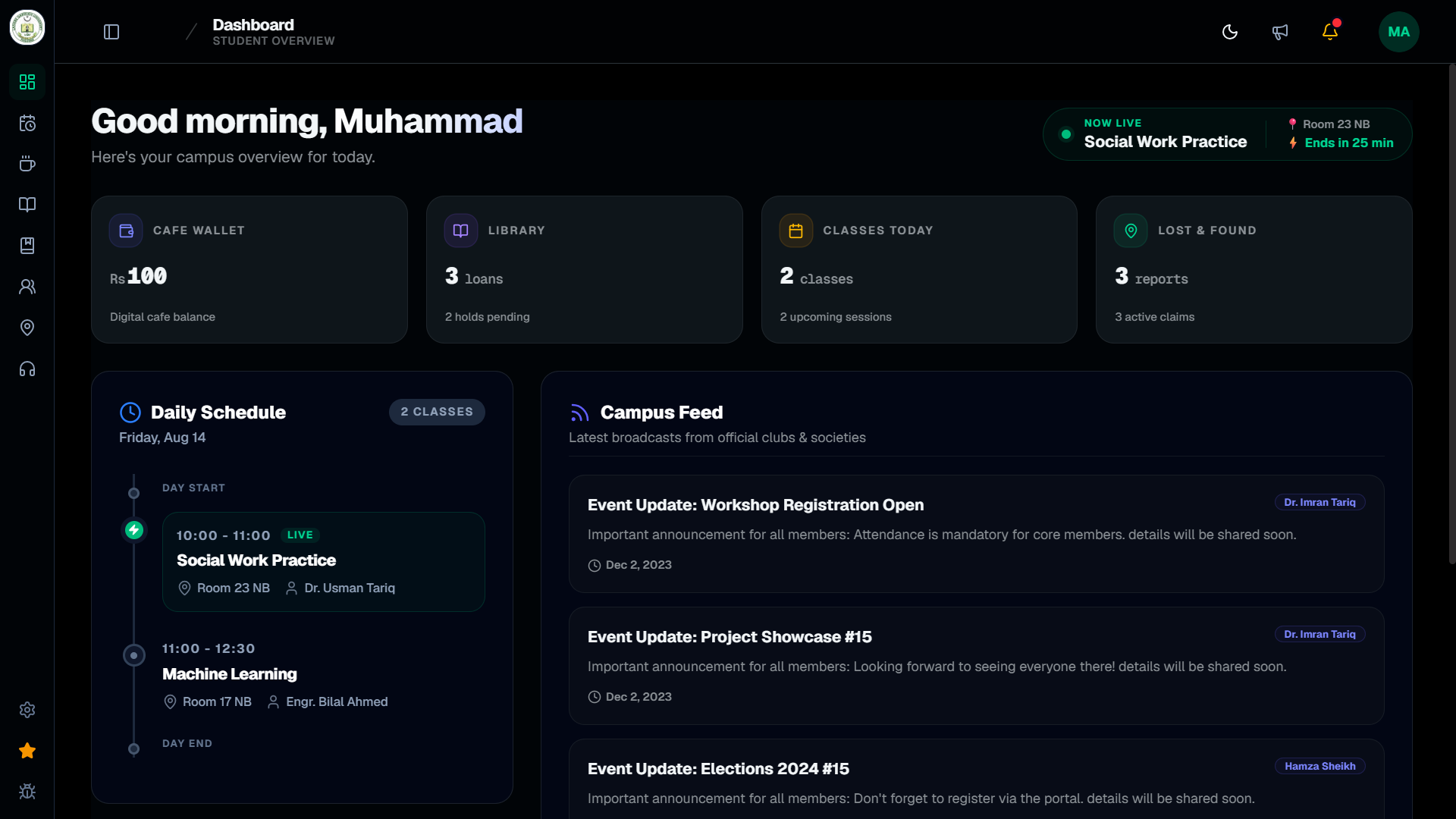 Dashboard Overview (Dark)