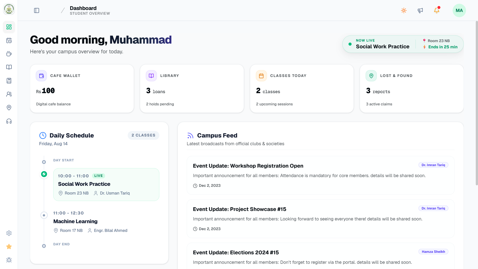 Dashboard Overview (Light)