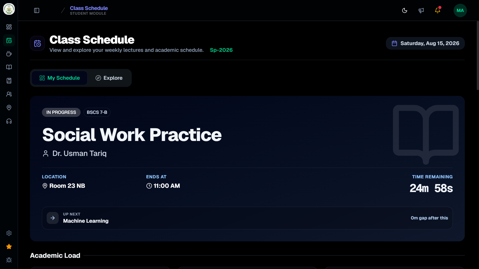Timetable Scheduler (Dark)