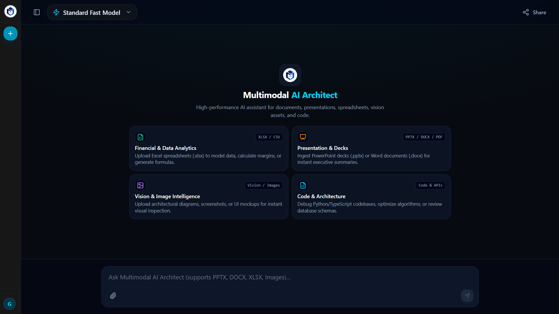Architect Space & Reasoning Dashboard (Light)