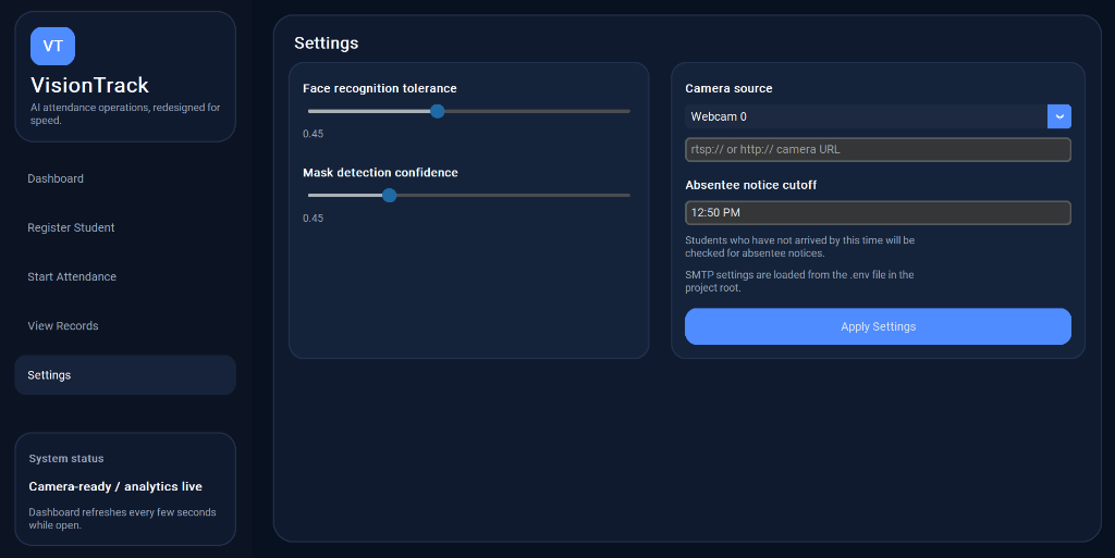 System Settings & Cutoff Configuration (Light)